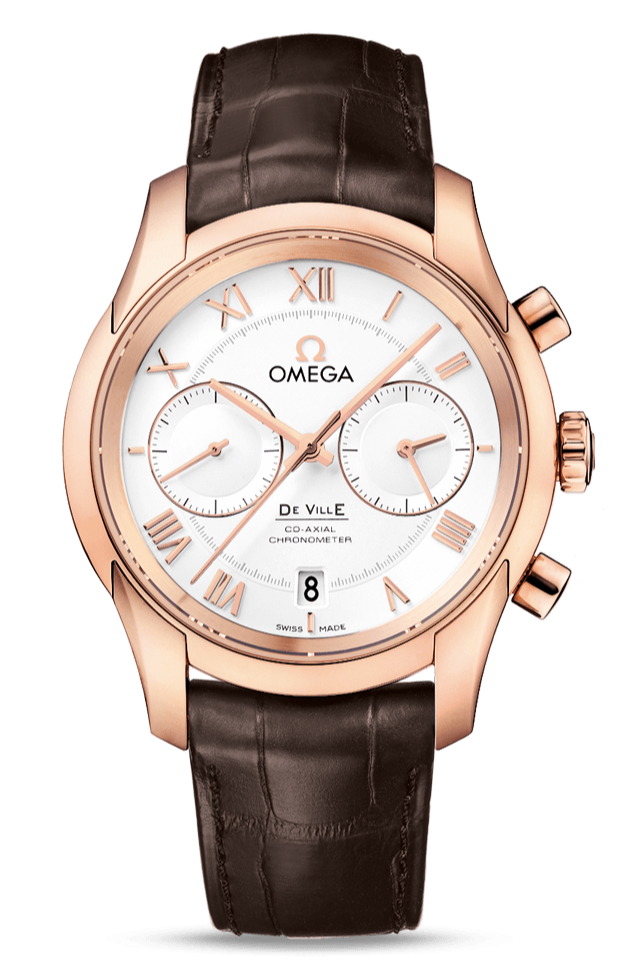 Brown Leather Straps Copy Omega De Ville Watches