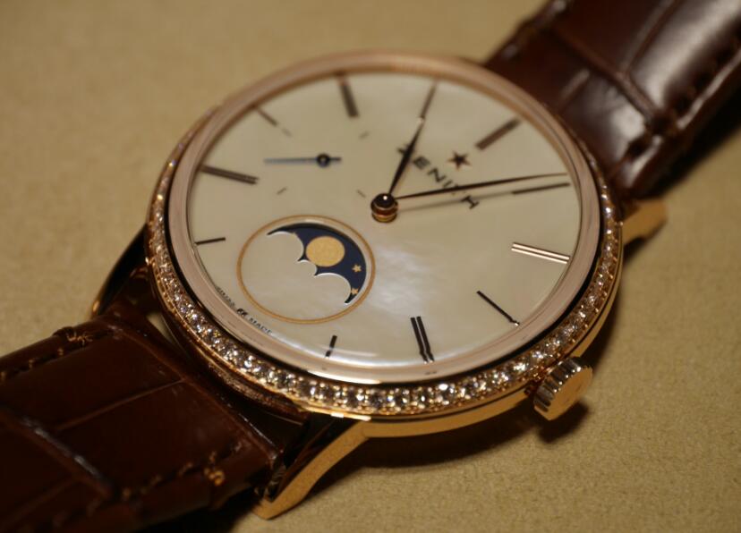 Charming Zenith fake watches adopt rose gold.