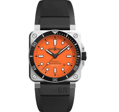 The orange dial makes the Swiss Bell & Ross replica more dynamic.